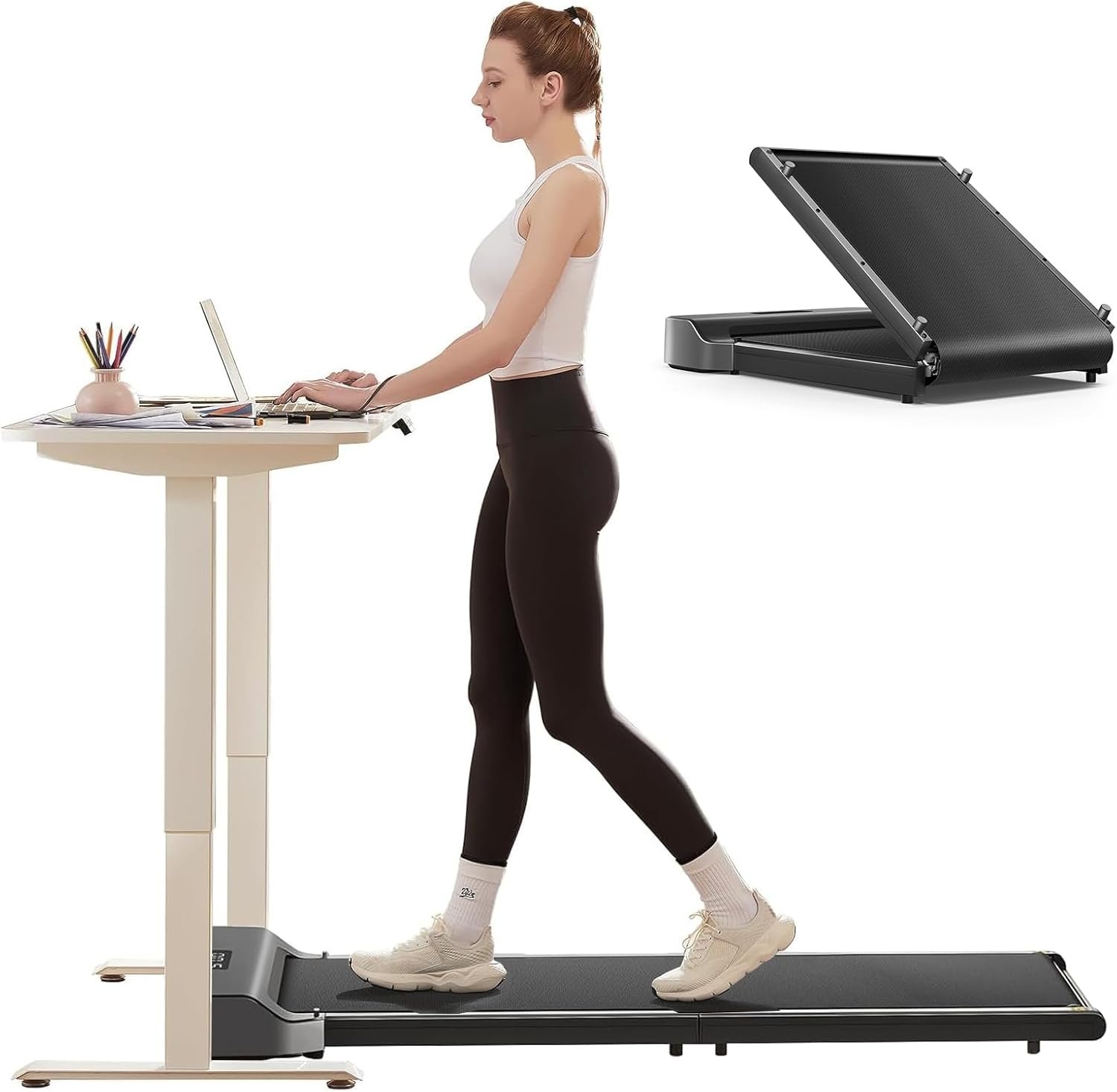 611lbMV9uvL._AC_SL1500 WalkingPad by KingSmith Z1, P1, A1 Pro, Z3 Hybrid+ Walking-Pad Laufband für Zuhause Büro klappbar (je nach Modell: bis zu 136kg Tragkraft, 10km/h; alle Modelle: LED-Display, App, Keine Montage nötig)