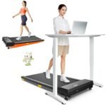 UREVO Smart Walking Pad, Kompaktes Leises Laufband Schreibtisch, mit Sechs-Punkt-Stoßdämpfung, Workout-App mit Track Insights und MIIT-Modus, für Zuhause/Büro