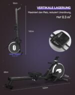 [2026 Neu] Rudergerät für Zuhause, DMASUN Magnetisches Rudergerät mit Upgrade Doppel-Slide-Rails, APP-Verbindung, 16 Widerstandsstufen, LCD-Datenanzeige, ideal für Cardio-Training, Bis 160kg Belastbar
