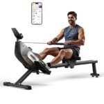 ONETWOFIT Rudergerät Für Zuhause Klappbar Pro, Stepper Für Zuhause, 16 Stufen des Stillen Widerstands Fitnessgeräte, Crosstrainer 160 Kg Kapazität, App-Kompatibel