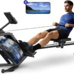 MERACH Wasserrudergerät für Zuhause, Rudergerät mit 15L Wasserwiderstand, Bluetooth & APP-Konnektivität, iPad-Halterung, Ergonomischer Sitz, Platzsparende Vertikale Aufbewahrung