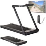 Skandika Walking Pad Nordik | Laufband für zuhause, 6/12 km/h, mit/ohne Steigung, LED-Display, Fernbedienung, Kinomap | Fitnessgerät für Ausdauertraining, Büro, Home Office