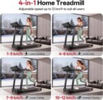 JOROTO Laufband für Zuhause mit Steigung 10%, Laufband Klappbar bis 12 km/h, mit LED-Display, Bluetooth App-Kompatibel, 2.75 HP Walking Pad für Zuhause & Büro, bis130 kg