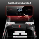 UMAY Laufband mit Steigung 14km/h, Laufband Für Zuhause Klappbar mit 3,0 PS Motor und 3 Steigungsstufen, Foldable Treadmill for Home mit 12 Trainingsprogrammen, Max Belastung 136KG