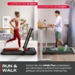 Sportstech F10 / sWalk Plus Laufband für Zuhause klappbar, Laufband mit Steigung, Walking Pad mit Steigung, Walking Pad klappbar bis 12 kmh, App Funktion, bis 130 kg