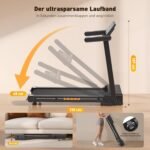 Laufband für Zuhause mit Automatische Steigung, 3,5-4,5PS Klappbar Laufband mit Steigung, 15"- 18" Zoll Breit LED Anzeige & 12 HIIT-Programme, 136-180kg Tragkraft, Voll Vormontiert