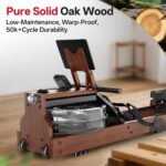 JOROTO Rudergerät für Zuhause, Holz Wasser Rudergerät Klappbar | Bluetooth-Verbindung zur Kinomap-App | Maximale Gewichtskapazität 150 kg | 16L Wassertank | 98% vorinstalliert