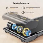 UREVO Smart Walking Pad, Kompaktes Leises Laufband Schreibtisch, mit Sechs-Punkt-Stoßdämpfung, Workout-App mit Track Insights und MIIT-Modus, für Zuhause/Büro