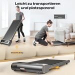 UREVO Smart Walking Pad, Kompaktes Leises Laufband Schreibtisch, mit Sechs-Punkt-Stoßdämpfung, Workout-App mit Track Insights und MIIT-Modus, für Zuhause/Büro