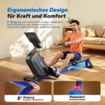 MERACH Rudergerät für Zuhause Klappbar, Magnet Leises Rudermaschine mit Exklusiver APP, Verbesserte und Verlängerte Führungsschienen Sorgen für Mehr Bewegungsfreiheit
