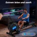 DMASUN Rudergerät für Zuhause, [2026 Neu] Magnetisches Rudergerät mit Upgrade Doppel-Slide-Rails Ultraleise Rudermaschine, 16 Widerstandsstufen, LCD-Datenanzeige, Bis 160kg Belastbar