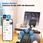 ONETWOFIT Rudergerät Für Zuhause Klappbar Pro, Stepper Für Zuhause, 16 Stufen des Stillen Widerstands Fitnessgeräte, Crosstrainer 160 Kg Kapazität, App-Kompatibel