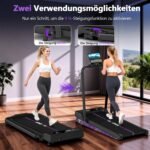 2026 Laufband für Zuhause mit App, Leises Laufband bis 12km/h mit Lautsprechern, 6-in-1 Walking Pad klappbar mit 2,75HP Motor, Treadmill mit 9% Steigung, LCD-Anzeige, Gelenkschonend, Bis 160KG