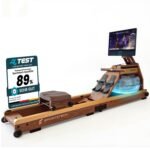 Sportstech Rudergerät Wasser für Zuhause, Deutsche Qualitätsmarke, zert. FSC® Eichenholz, authentisches Rudererlebnis, klappbar, LED-Wassertank, 10" oder 21,5" Display mit App, 360° drehbar, AquaElite