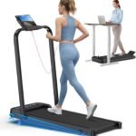 Laufband für Zuhause, 2 in 1 Walking Pad Klappbar mit Steigung, 3.0PS Klappbar Laufband für Zuhause & Büro mit LED-Anzeige, Schreibtisch Treadmill Leise, APP, Bis 145 kg, Keine Installation