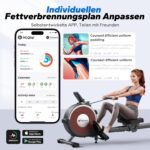 MERACH Rudergerät für Zuhause, 16 Widerstandsstufen, Leises Magnetisches Rudergerät, per App Verbindbar, Verbesserte Doppelschienen für Mehr Stabilität, Einfache Montage