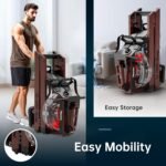 PASYOU Rudergerät für Zuhause aus Eiche, Wasserrudergerät klappbar mit Bluetooth Display &30 Tage kostenlose Kinomap-Mitgliedschaft,Rudermaschine mit Verstellbarer Tablethalterung 150kg belastbar PW60