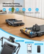 6-IN-1 Laufband für Zuhause Klappbar mit Abnehmbarem Tisch,3.0HP Laufbander mit Steigung bis 12%,12KM/H Walking Pad Klappbar mit 15cm Teleskop-Riser&RGB-Lichter,Laufband für Zuhause 150KG