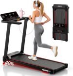 JOROTO Laufband für Zuhause mit Steigung 10%, Laufband Klappbar bis 12 km/h, mit LED-Display, Bluetooth App-Kompatibel, 2.75 HP Walking Pad für Zuhause & Büro, bis130 kg