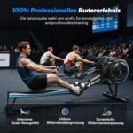 MERACH Rudergerät Luftwiderstand für Zuhause, 10 Stufen Einstellbar mit Exklusiver APP, Professionelles Indoor-Rudergerät, Ergonomischer Komfortsitz, Einfache Lagerung