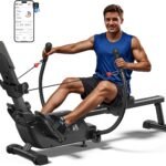 MERACH Rudergerät für Zuhause, Innovativ Doppelpaddel mit Mehreren Trainingsmodi, Ganzkörpertraining mit der MERACH APP, über 1000 Champion-Kurse, Simuliert Echtes Rudern