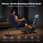 MERACH Rudergerät für Zuhause, Innovativ Doppelpaddel mit Mehreren Trainingsmodi, Ganzkörpertraining mit der MERACH APP, über 1000 Champion-Kurse, Simuliert Echtes Rudern