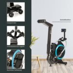 Skandika Rudergerät für Zuhause Nordlys | ECHTES RUDERGEFÜHL durch kugelgelagerte Schwenkarme, Klappbar, Magnetwiderstand, 16 Stufen, 21 Trainingsprogramme, Bluetooth, Kinomap-App, Rudermaschine