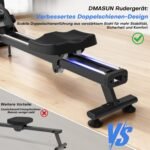 DMASUN Rudergerät für Zuhause, [2026 Neu] Magnetisches Rudergerät mit Upgrade Doppel-Slide-Rails Ultraleise Rudermaschine, 16 Widerstandsstufen, LCD-Datenanzeige, Bis 160kg Belastbar