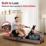JOROTO Rudergerät für Zuhause, Holz Wasser Rudergerät Klappbar | Bluetooth-Verbindung zur Kinomap-App | Maximale Gewichtskapazität 150 kg | 16L Wassertank | 98% vorinstalliert