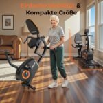 YOSUDA Liegeergometer, 16 Widerstufen, Magnetbremse, Leise Liegerad Heimtrainer, verstellbarer Sitz, einfache Montage, LCD-Display und Pulssensoren, 160kg, Heimtrainer Fahrrad für Zuhause