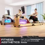 Sportstech WRX1000 Rudergerät für Zuhause, Wasser Rudergerät klappbar aus Massivholz mit LED-Wassertank, Rudermaschine mit App und Tablethalterung, Water Rower Premium Fitnessgeräte für zuhause