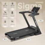 ZIPRO Leistungsstarkes Laufband Sigma für Zuhause mit 3,5 HP Motor bis 20 km/h + 20 Steigungsstufen · VibGuard Pro Dämpfungssystem für gelenkschonendes Training - Max. Nutzlast 140 kg - Klappbar