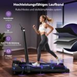 2026 Laufband für Zuhause mit App, Leises Laufband bis 12km/h mit Lautsprechern, 6-in-1 Walking Pad klappbar mit 2,75HP Motor, Treadmill mit 9% Steigung, LCD-Anzeige, Gelenkschonend, Bis 160KG