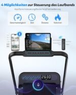 Laufband für Zuhause, 2 in 1 Walking Pad Klappbar mit Steigung, 3.0PS Klappbar Laufband für Zuhause & Büro mit LED-Anzeige, Schreibtisch Treadmill Leise, APP, Bis 145 kg, Keine Installation