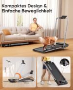 6 IN 1 Laufband für Zuhause mit Neigung,12km/h Walking Pad mit 9% Steigung,2.5HP Klappbar Laufband für Zuhause & Büro,2-LED-Anzeige,120KG,Keine Installation