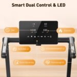 Laufband für Zuhause mit Automatische Steigung, 3,5-4,5PS Klappbar Laufband mit Steigung, 15"- 18" Zoll Breit LED Anzeige & 12 HIIT-Programme, 136-180kg Tragkraft, Voll Vormontiert