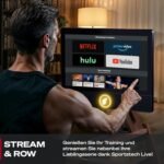 Sportstech Rudergerät Wasser für Zuhause, Deutsche Qualitätsmarke, zert. FSC® Eichenholz, authentisches Rudererlebnis, klappbar, LED-Wassertank, 10" oder 21,5" Display mit App, 360° drehbar, AquaElite