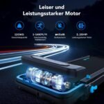 Laufband für Zuhause mit Neigung bis 14 km/h, Laufband Klappbar mit Schreibtisch-Workstation, LED-Anzeige, Fernbedienung und App-Steuerung, kompakte Walking Pad für Zuhause und Büro