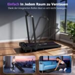 2026 Laufband für Zuhause mit App, Leises Laufband bis 12km/h mit Lautsprechern, 6-in-1 Walking Pad klappbar mit 2,75HP Motor, Treadmill mit 9% Steigung, LCD-Anzeige, Gelenkschonend, Bis 160KG