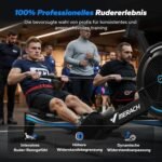 MERACH Rudergerät Luftwiderstand für Zuhause, 10 Stufen Einstellbar mit Exklusiver APP, Professionelles Indoor-Rudergerät, Ergonomischer Komfortsitz, Einfache Lagerung