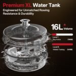 JOROTO Rudergerät für Zuhause, Holz Wasser Rudergerät Klappbar | Bluetooth-Verbindung zur Kinomap-App | Maximale Gewichtskapazität 150 kg | 16L Wassertank | 98% vorinstalliert