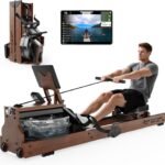 JOROTO Rudergerät für Zuhause, Holz Wasser Rudergerät Klappbar | Bluetooth-Verbindung zur Kinomap-App | Maximale Gewichtskapazität 150 kg | 16L Wassertank | 98% vorinstalliert