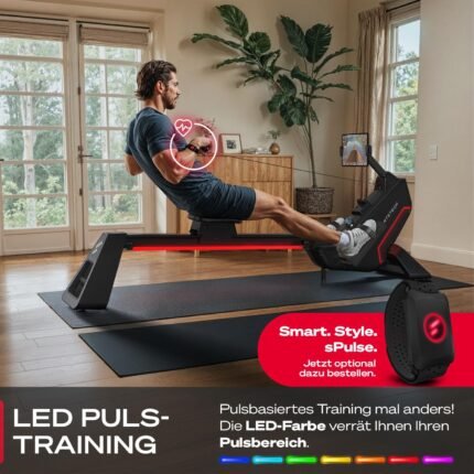 Sportstech sRow 10inch/Lite, Premium Rudergerät für zuhause, Rudermaschine, Rudergerät Wasser mit Touch-Display & Smart Knob, App-Workouts, Fitnessgeräte für Zuhause