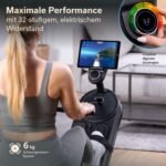 Skandika Rudergerät Rovek | Rudermaschine Holz, Rudergerät für Zuhause klappbar, Magnetwiderstand mit 32 Stufen, Kinomap App kompatibel, aufstellbar, bis 195 cm