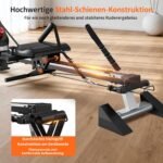Pooboo Magnetisches Rudergerät mit Einer Tragkraft von 360 lb, klappbares Ruderer mit kombinierten Kraftübungen, Tablet-Halterung und bequemem Sitzkissen, Rudergerät für den Heimgebrauch