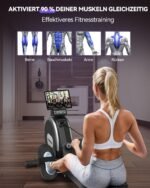 [2026 Neu] Rudergerät für Zuhause, DMASUN Magnetisches Rudergerät mit Upgrade Doppel-Slide-Rails, APP-Verbindung, 16 Widerstandsstufen, LCD-Datenanzeige, ideal für Cardio-Training, Bis 160kg Belastbar
