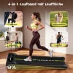 Walking Pad 1-10 km/h, 4 in 1 CHAOKE Laufband für Zuhause mit 9% Steigung, 2.75HP Walking Machine für Home Office mit Eingebaute Lautsprecher & App Steuerung, Bis 160 kg, Keine Installation
