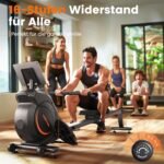 YOSUDA Rudergerät für Zuhause, Ultraleise Magnetische Rudermaschine (Cardio-Training), 16 Widerstandsstufen, APP & LCD, Platzsparend Verstaubar, Einfache Montage, Bis 160kg Belastbar