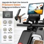 Pooboo Magnetisches Rudergerät mit Einer Tragkraft von 360 lb, klappbares Ruderer mit kombinierten Kraftübungen, Tablet-Halterung und bequemem Sitzkissen, Rudergerät für den Heimgebrauch