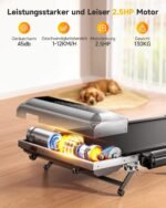 Laufband für Zuhause mit 12% Steigung, 12km/h Klappbar Laufband mit 1150MM Einziehbares Steigrohr, 6 in 1 Walking Pad, 95°/105° Drehbarer Steigrohr, 2.5HP Leiser Motor, Fernbedienung und App